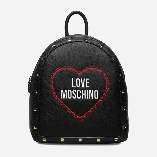 Plecak damski Love Moschino Borsa Saffiano Pu Nero JC4369PP0EKG Czarny (8054400323285) - obraz 1