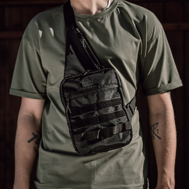 Тактическая сумка для скрытого ношения оружия из кордуры Черная - изображение 1