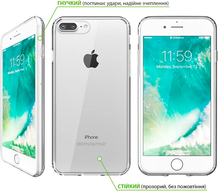 Чехол FlexGear для iPhone 7 Plus/iPhone 8 Plus с полной защитой и защитным стеклом на экран - Clear (500301222-X0018RRK9J) - изображение 7