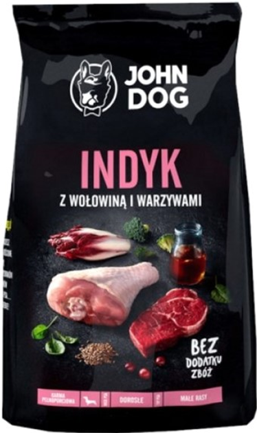 Sucha karma dla psów John Dog Indyk z wołowiną 12 kg (5903246843842) - obraz 1