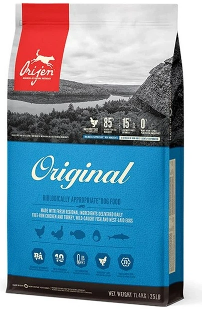 Сухой корм для собак для всех пород Orijen Original Dog с курицей и индейкой 11.4 кг (o18212) - Фото 1 Сухой корм для собак для всех пород Orijen Original Dog с курицей и индейкой 11.4 кг (o18212) - изображение 1