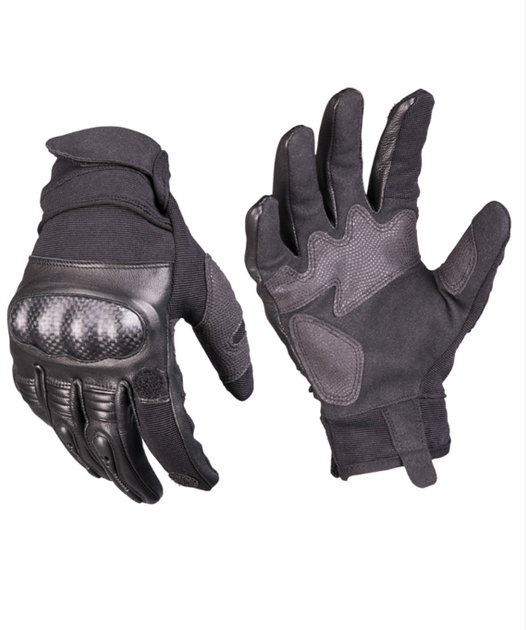 Рукавиці тактичні Mil-Tec Шкіряні із захистом M Чорні TACTICAL GLOVES GEN.II LEDER SCHWARZ (12504402-903-M) - зображення 1