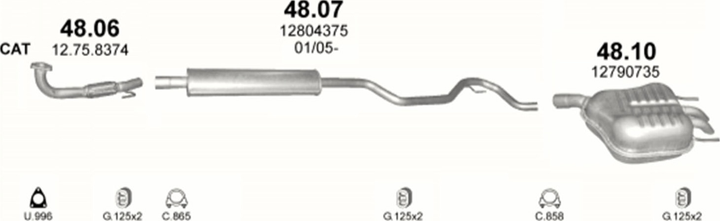 Резонатор POLMO (48.07) - (Saab 9-3 1.8T/2.0T/1.8T BioPower) (Polmo-48.07) - зображення 2