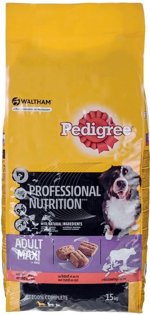 Sucha karma dla psów dużych ras Pedigree Vital Adult Wołowina 15 kg (4008429058097) - obraz 1