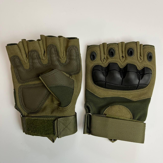 Тактические перчатки без пальцев Gloves HF 1 олива M - изображение 1