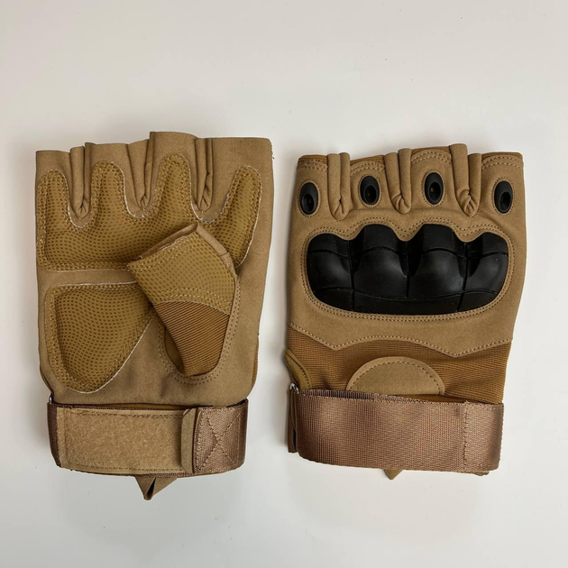 Тактические перчатки без пальцев Gloves HF 1 койот M - изображение 2