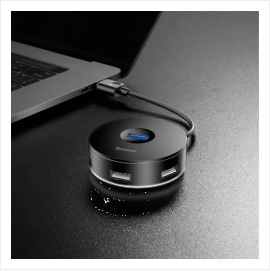 HUB адаптер Baseus Round Box Type-C to USB 3.0 + 3USB 2.0 CAHUB-G05 Grey - изображение 3