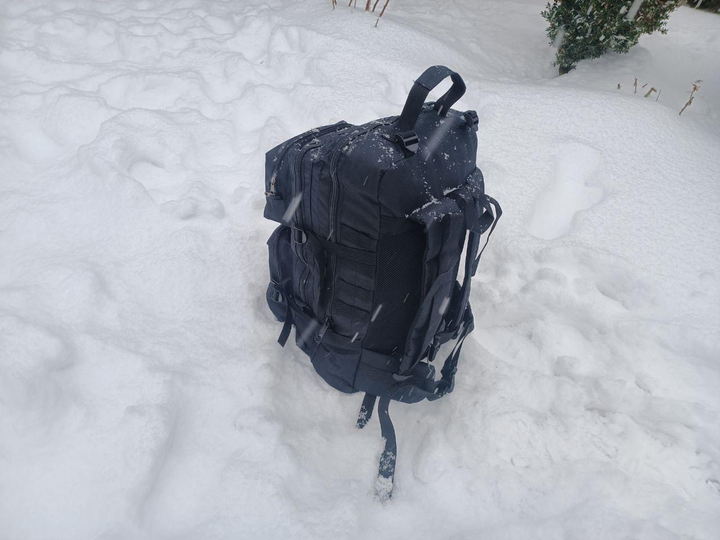 Военный рюкзак на 60 литров 55*35 см с системой MOLLE армейский ВСУ рюкзак цвет черный - изображение 2
