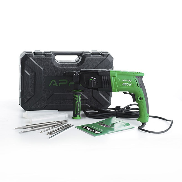 Перфоратор прямий APRO 850H 2,8 Дж 850 Вт SDS+ 4850 уд/хв кейс - изображение 4