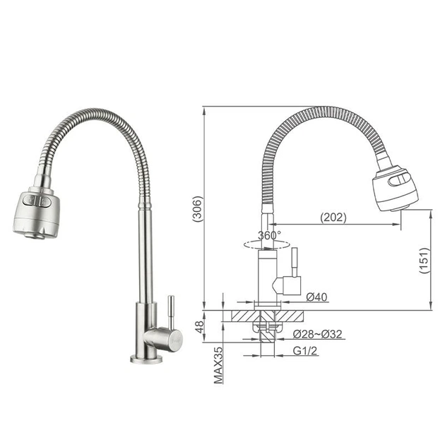 Монокран с рефлекторним изливом FRAP F41899-7, нержавеющая сталь - изображение 6