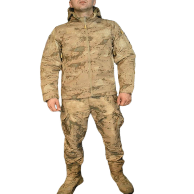 Теплий флісовий костюм куртка та штани софтшелл soft-shell мультикам ЗСУ розмір 48 ( М ) - зображення 1
