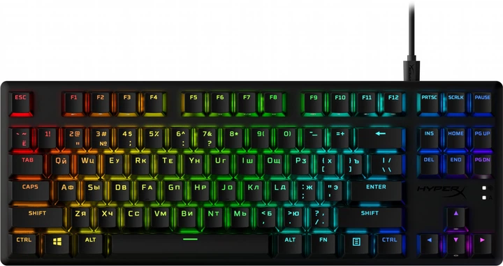 Клавіатура дротова HyperX Alloy Origins Core PBT HX Aqua USB Black