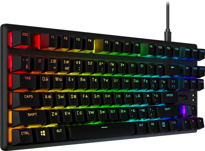 Клавіатура дротова HyperX Alloy Origins Core PBT HX Aqua USB Black