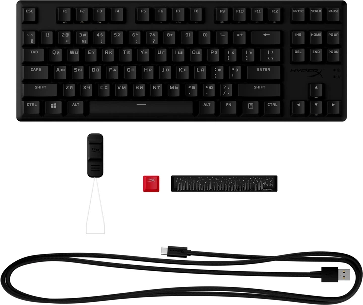 Клавіатура дротова HyperX Alloy Origins Core PBT HX Aqua USB Black