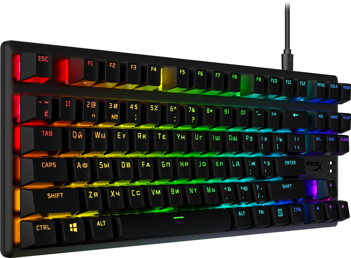 Клавіатура дротова HyperX Alloy Origins Core PBT HX Red USB Black (639N7AA) - зображення 2