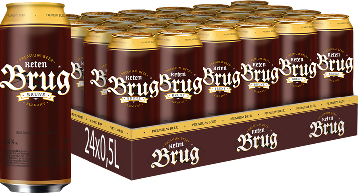 Упаковка пива Keten Brug Brune Elegant тёмное пастеризованное 6% 0.5 л ...