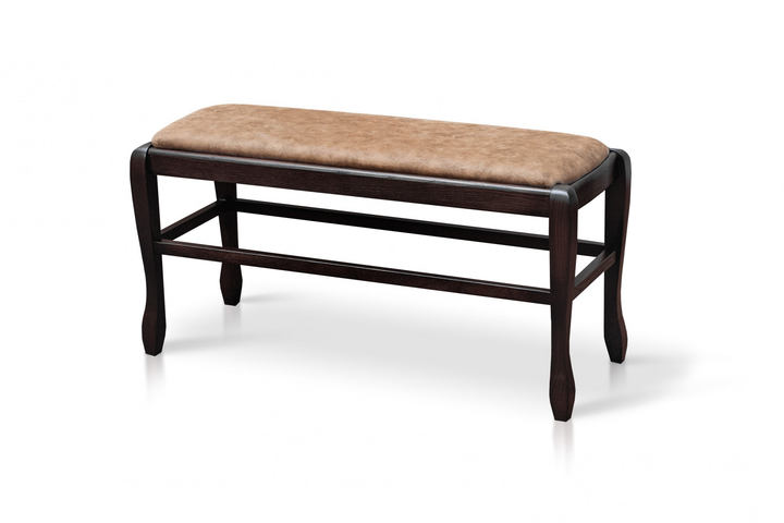 Банкетка большая Микс мебель Сиеста 90 см темный орех с коричневой ...