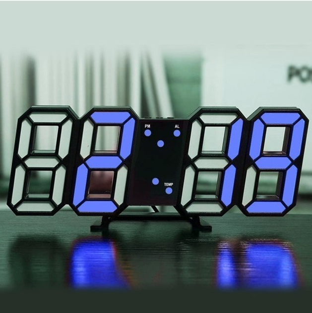 Настольные электронные часы с будильником VST-1089 Black/Blue – фото ...