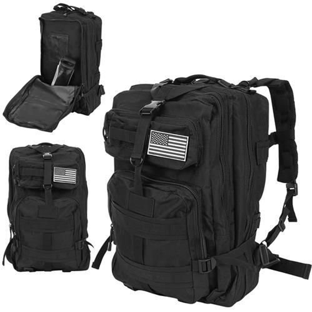 Военный тактический рюкзак XL Trizand черный 38л - изображение 1