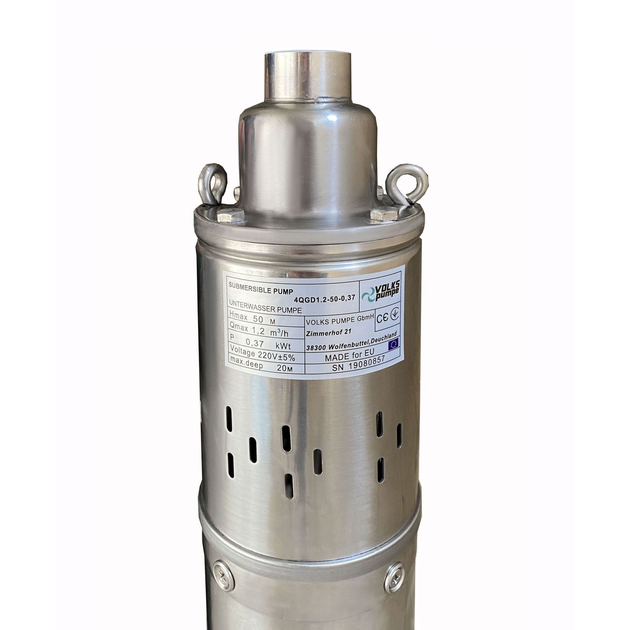 Насос скважинный VOLKS винтовой 4QGD 370Вт Hmax 50м 1.2м³/ч Ø100мм с ...