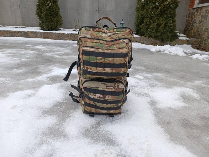 Военный рюкзак на 60 литров с системой MOLLE тактический армейский рюкзак цвет мультикам для ВСУ - изображение 2