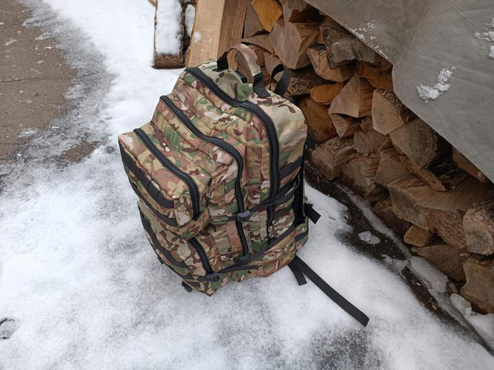 Військовий рюкзак на 60 літрів із системою MOLLE армійський ЗСУ тактичний рюкзак колір мультикам - зображення 1