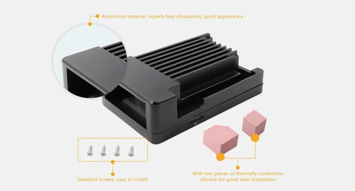 Корпус для Orange Pi 4/4B алюмінієвий (RD061) - изображение 1