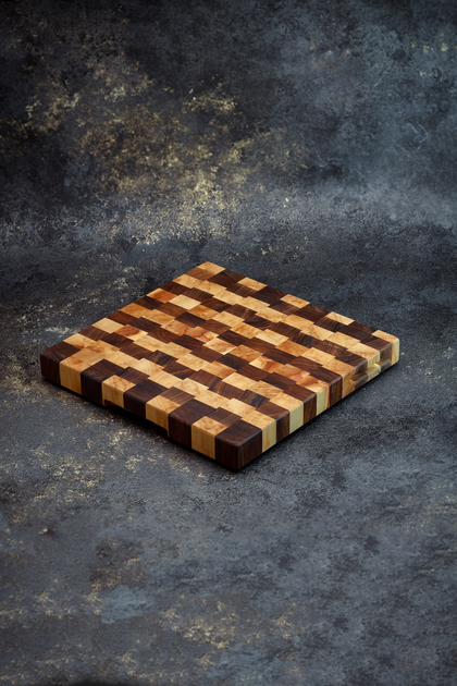 Разделочная торцевая доска WoodLab из дерева микс орех клен ...