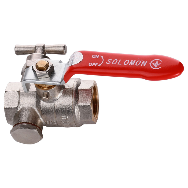 Кран шаровый полнопроходной со спускником воздуха Solomon 1/2″ B1018 ...