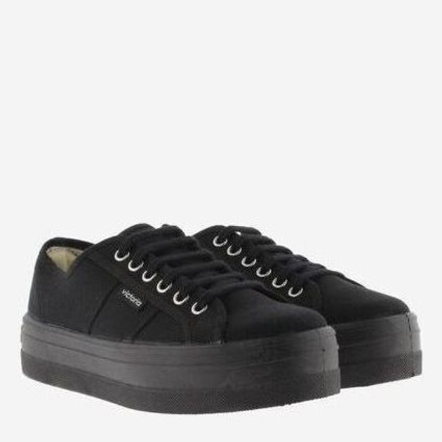 Tenisówki damskie na platformie Victoria Barcelona Lona Piso Negro 109201-10 39 25.3 cm Czarne (8433101443025) - obraz 3