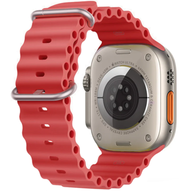 Силиконовый ремешок Apple Watch Ocean Band 49/45/44/42 mm, Red (HC) - изображение 3