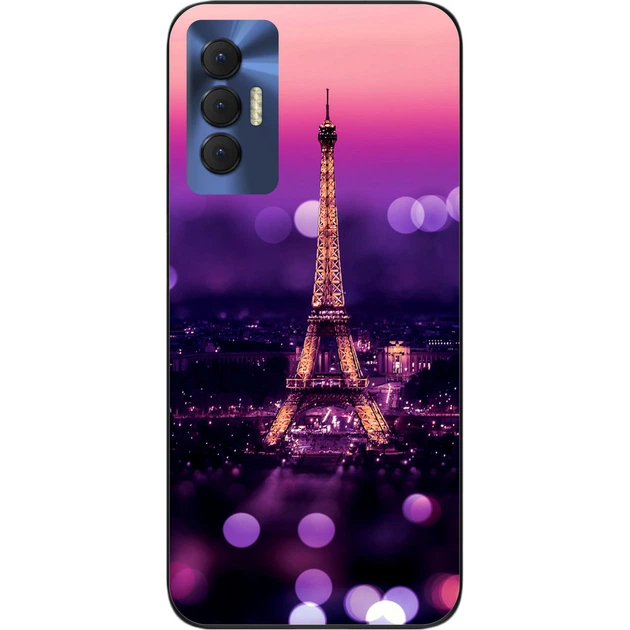 Силиконовый чехол SMTT для Tecno Spark 8P с картинкой Париж ночью - Фото 1 Силиконовый чехол SMTT для Tecno Spark 8P с картинкой Париж ночью - изображение 1