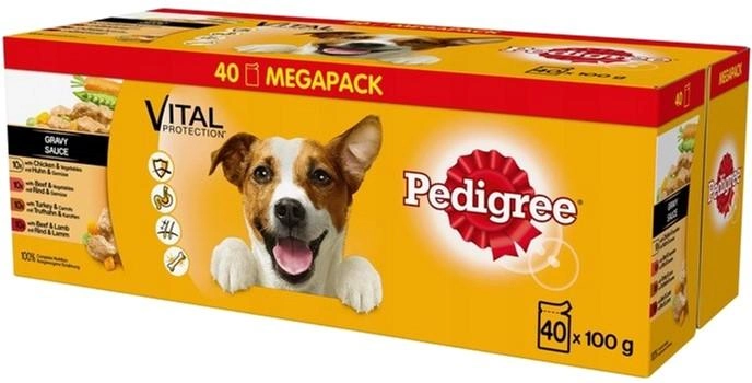 Mokra karma dla psów PEDIGREE Vital Protection mix smaków w sosie - saszetki 40x100g (5900951267857) - obraz 1