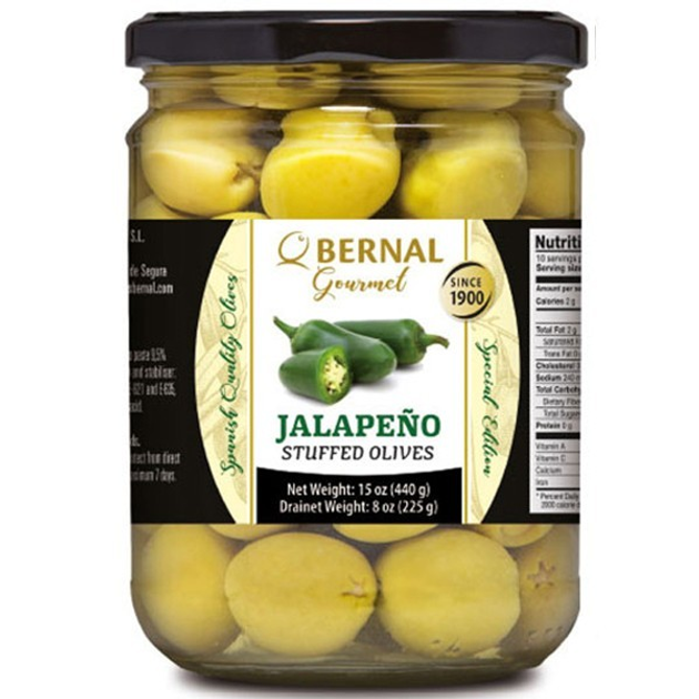 Оливки Бернал з халапеньо Bernal jalapeno 250/436г - зображення 1