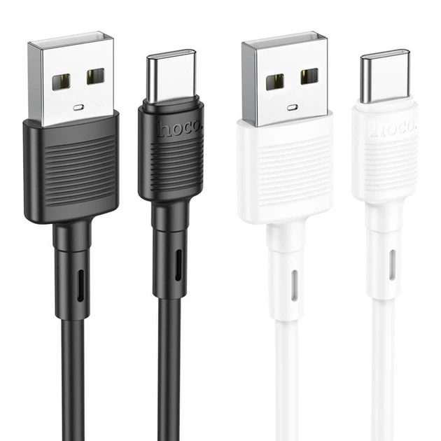 Кабель HOCO X83 USB для Type-C 3A, 1m, PVC, PVC connectors, Black - зображення 2