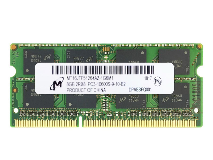 Оперативная память Micron SODIMM DDR3 8Gb 2Rx8 1333Mhz PC3-10600S-9-10 ...