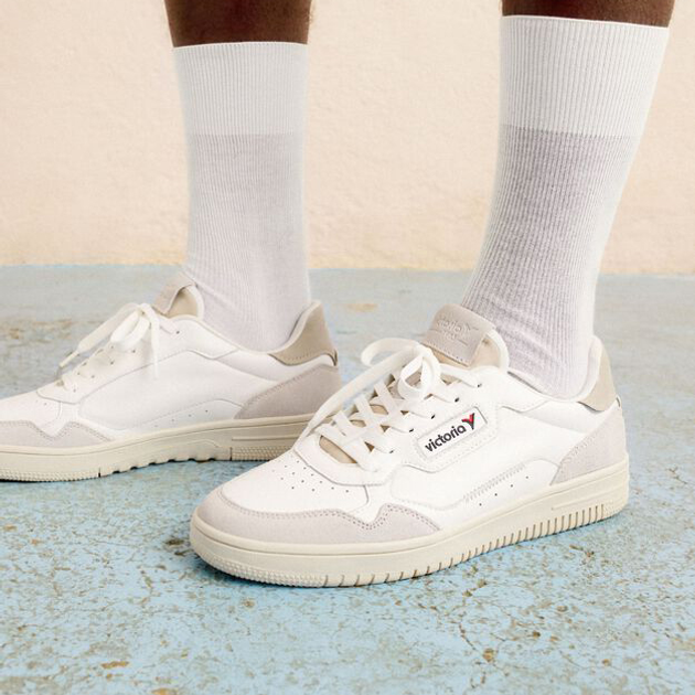 Sneakersy damskie skórzane Victoria 8800104-12 36 23.3 cm Biały/Szary (8433101070771) - obraz 5
