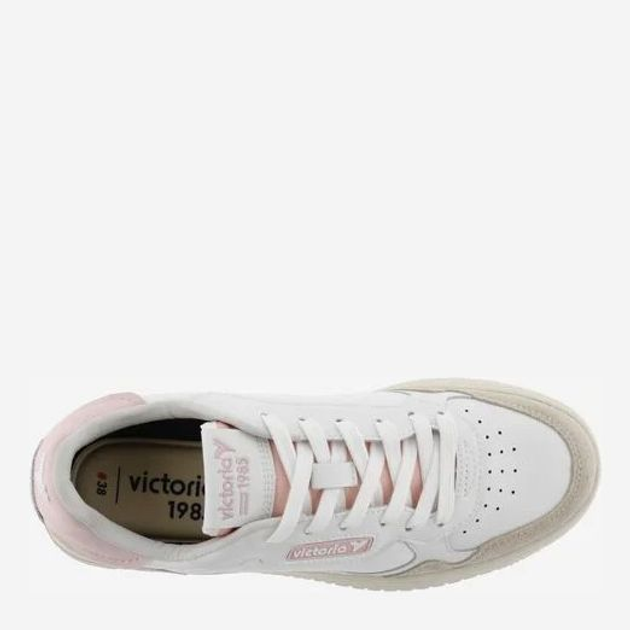 Sneakersy damskie skórzane Victoria 8800105-42 36 23.3 cm Biały/Różowy (8433101214663) - obraz 5