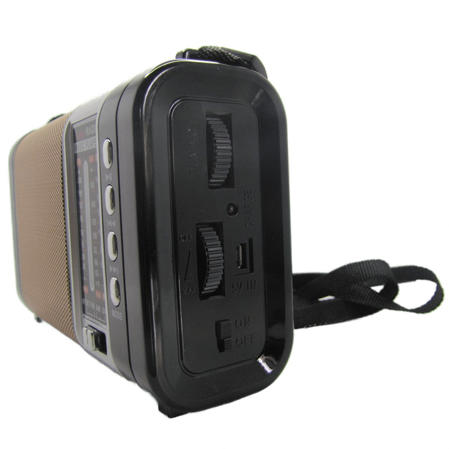 Радіоприймач Rotosonic XB-772BT з ліхтарем та зі знімним акумулятором 18650 Brown - зображення 2