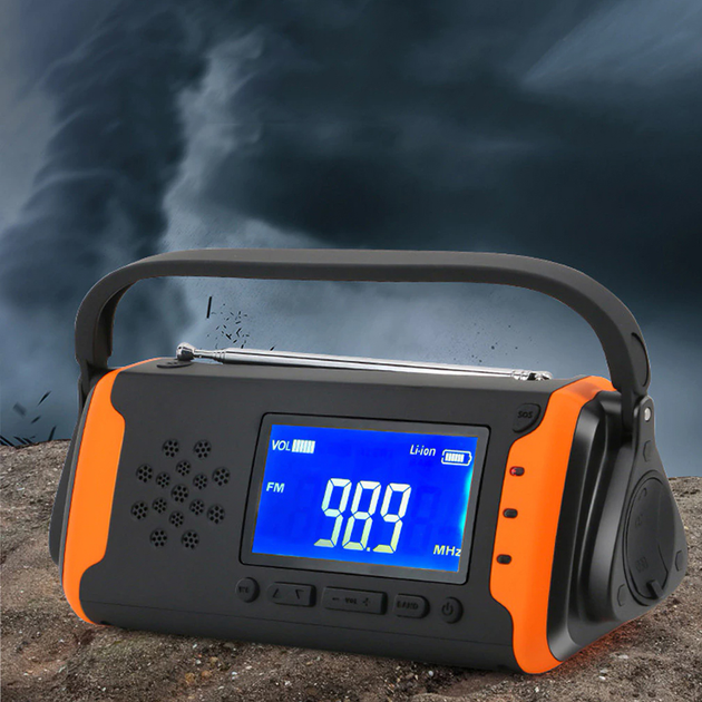 Фонарь кемпинговый KAYINOW 088 4000 mAh с динамо FM-AM радио повербанк - изображение 5