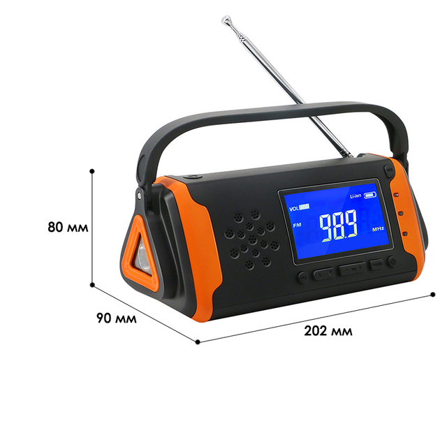Фонарь кемпинговый KAYINOW 088 4000 mAh с динамо FM-AM радио повербанк - изображение 9