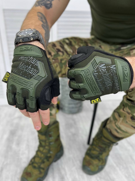 Тактические Перчатки без пальцев Mechanix Олива XL - изображение 1