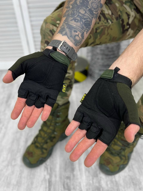 Тактические Перчатки без пальцев Mechanix Олива L - изображение 2