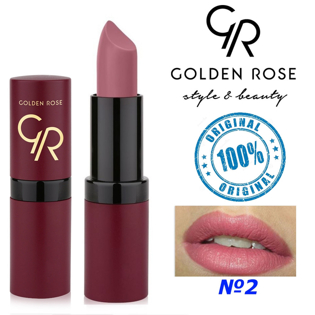 Губная помада Golden Rose №2 Velvet Matte Голден роуз матовая вельвет ...