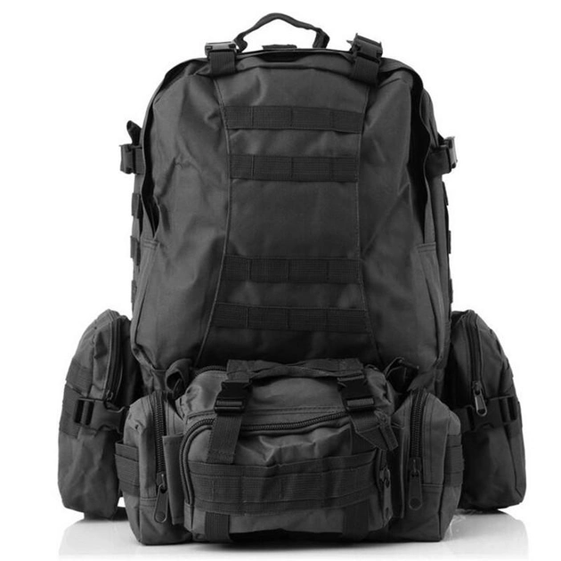 Тактический рюкзак с подсумками черный RUIN HAWK №1675 - изображение 1
