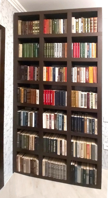 Книжный шкаф, библиотека Inteo Кубус 3х7, 2430х1070х290 мм Венге 3Д ...