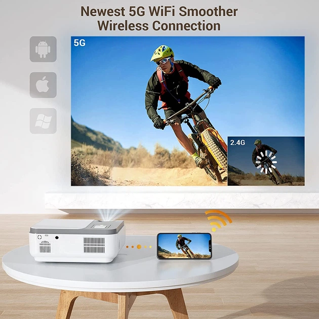 Мультимедийный домашний проектор Wimius W1 Full HD 8500 Лм Wi-Fi Bluetooth - изображение 2