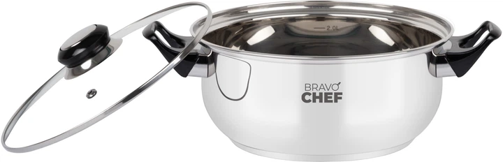 Каструля Bravo Chef 22 см 3.5 л з бакелітовими ручками (BC-2002-22) - Фото 3 Каструля Bravo Chef 22 см 3.5 л з бакелітовими ручками (BC-2002-22) - зображення 3