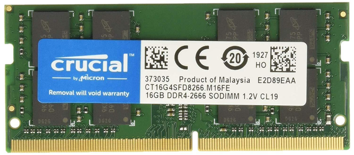 SO-DIMM 16GB DDR4 2666 MHz Crucial CT16G4SFD8266 – фото, отзывы ...