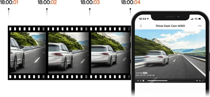 Автомобильный видеорегистратор Xiaomi 70mai Dash Cam M300 Grey (управление со смартфона) - изображение 6